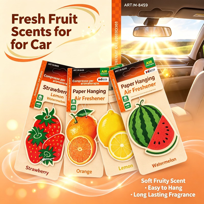 Car Air Freshener - Fruitvormige autoluchtverfrisser, 8 stijlen, hangende papieren