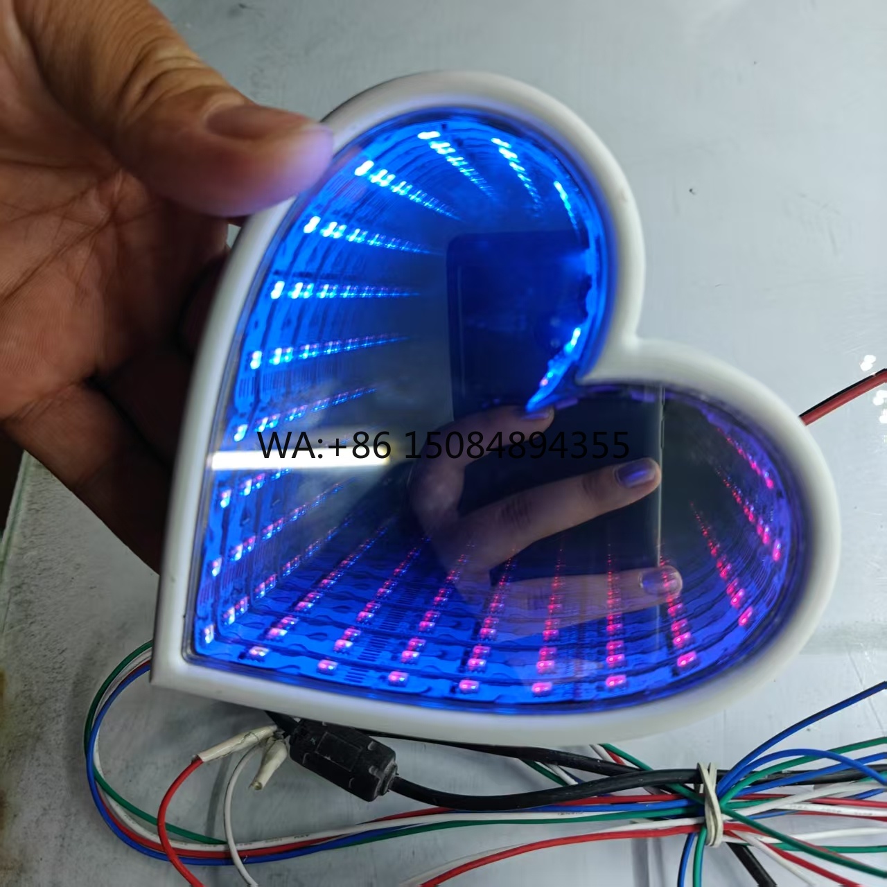 Car Mirror - 3D Multi-kleuren oneindigheidsspiegel wanddecoratie RGB acryl