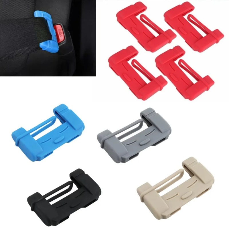 Car Seat Cover - 2 stuks autogordelclip siliconen beschermhoes, krasbestendig