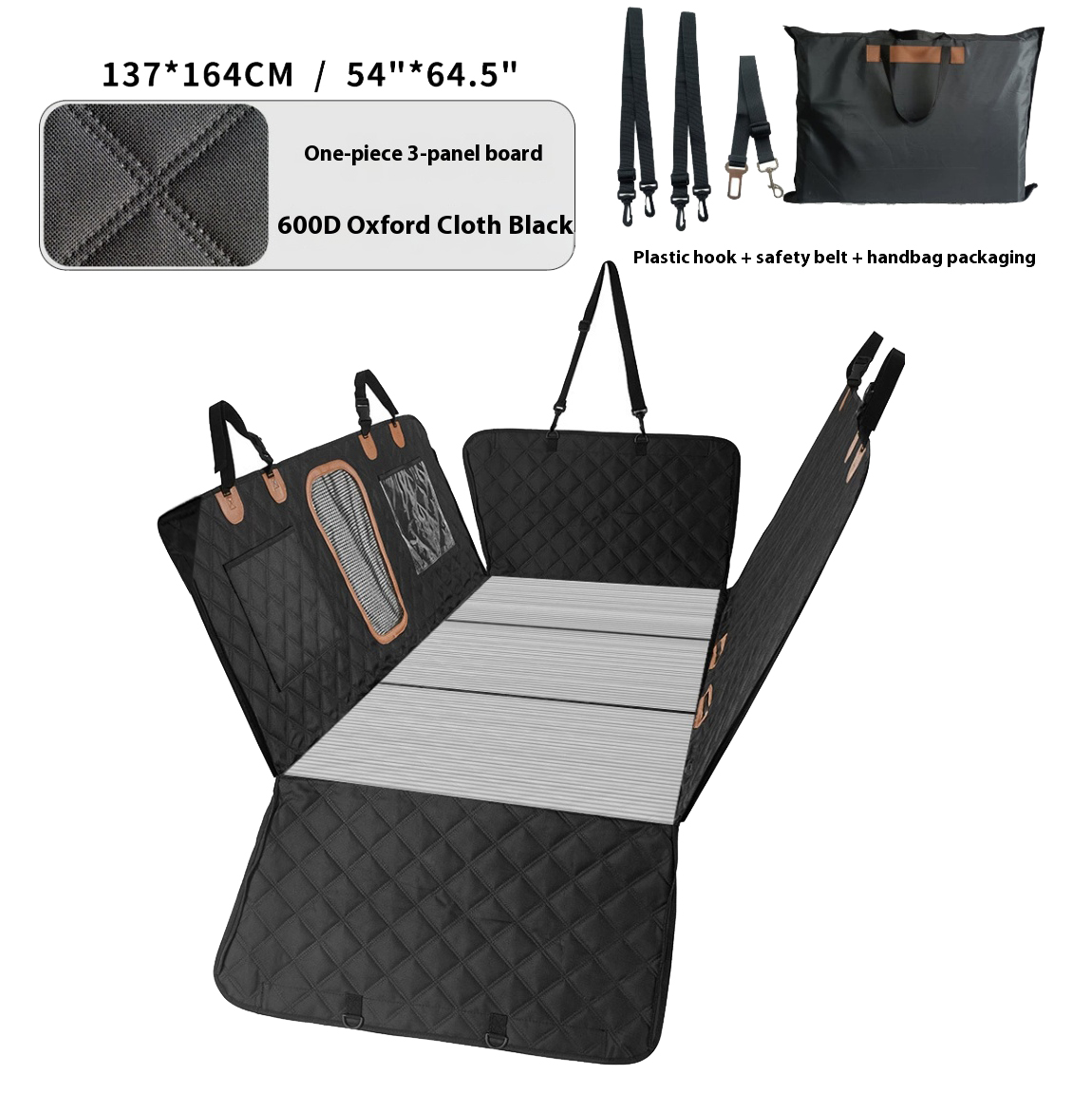 Car Seat Cover - Driepaneelige stevige autostoelverlenger voor de achterbank,