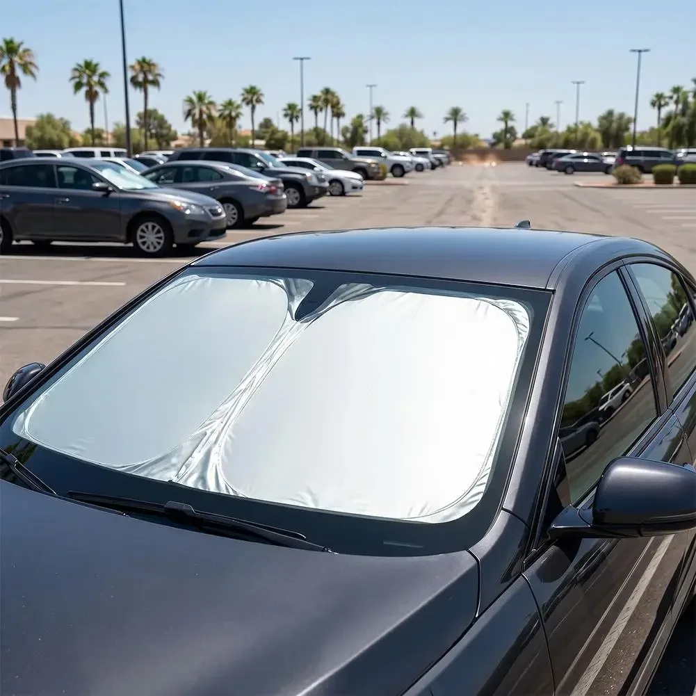 Windshield Sun Shade - Autozonnescherm voor de voorruit, titanium zilver,