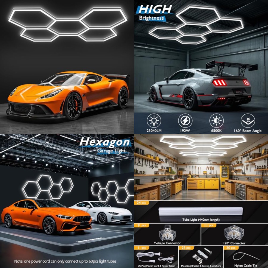 Zeshoekige garageverlichting,  - Car Led Light recensie en prijs