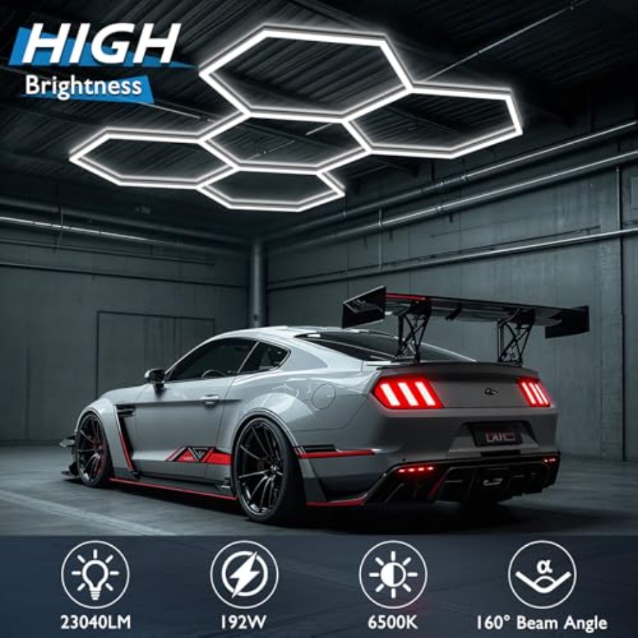 Zeshoekige garageverlichting,  - Car Led Light recensie en prijs