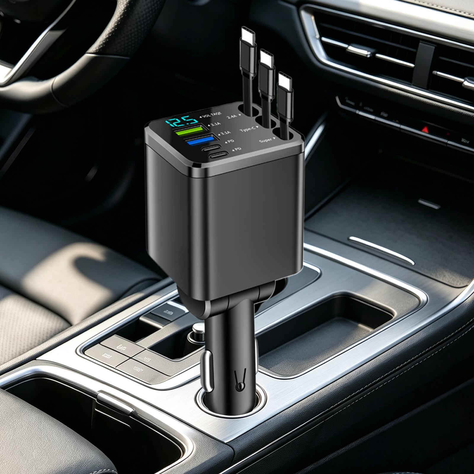 Intrekbare autolader 102W snel - Car Charger recensie en prijs